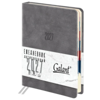 Ежедневник датированный 2027, B6, 125х173 мм, GALANT 'Vivid', под кожу, серый, 117863