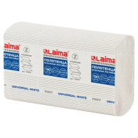 Бумажные полотенца Laima Universal White H2, 1 слой, Z-сложение, 190лист, белые, 21 пачка, 112517