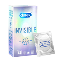 Презервативы Durex Invisible Extra Lube ультратонкие с дополнительной смазкой из натурального латекса, 12шт