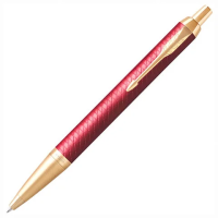 Шариковые ручки класса Люкс Parker IM Premium Red GT синяя, корпус красный лак, позолота