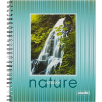 Тетрадь Attache Nature, А5, 80 листов, в клетку, на спирали, мелованный картон