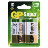 Батарейка Gp Super Alkaline D LR20, 1.5В, алкалиновые, 2шт/уп