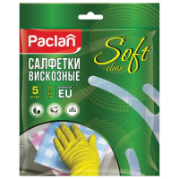 Салфетка хозяйственная Paclan универсальная, 35х35cм, вискоза/ полипропилен, 5шт/уп