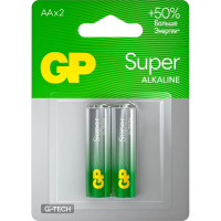 Батарейка Gp Super AA LR6, 1.5В, алкалиновые, 2шт/уп