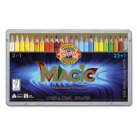 Карандаши с многоцветным грифелем Koh-I-Noor 'Magic', 23цв.+ карандаш-блендер, утолщенные, заточен., метал. пенал (ПОД ЗАКАЗ)