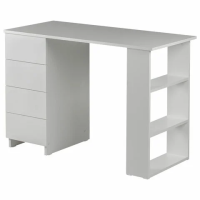 Стол прямой Brabix Scandi CD-016 белый, 1100х500х750мм, 4 ящика