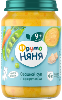 Суп мясо-растительный детский ФрутоНяня Цыпленок и овощи с 9 месяцев, 190г