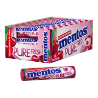 Жевательная резинка Mentos вишня, 15.5г x 24 шт