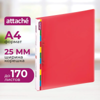 Папка на 2-х кольцах А4 Attache Diagonal красная, 25мм
