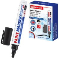 Маркер-краска Brauberg Pro Plus Extra черный, 6мм, нитро-основа