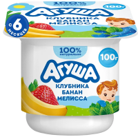 Творог детский Агуша Засыпайка Клубника, банан и мелисса 3.8% с 6 месяцев, 100г