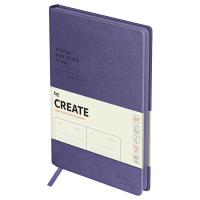 Ежедневник недатированный, А5, 136л., твердый переплет, кожзам, BG 'Create. Purple', фиолетовый, цветной срез
