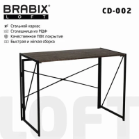 Стол прямой Brabix Loft CD-002 мореный дуб, 1000х500х750мм