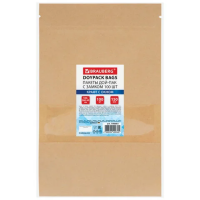 Пакеты дой-пак с замком ZIP LOCK, крафт с окном 60 мм, 180х260 + 40 мм, КОМПЛЕКТ 100 штук, 150 мкм, BRAUBERG, 700693
