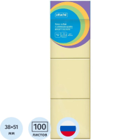 Стикеры Attache Bright colours желтый, 38х51мм, 100 листов