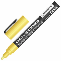 Маркер меловой CHALK LIQUID MARKER, ЗОЛОТИСТЫЙ, 3 мм, стираемый, BRAUBERG 'CHALK', 152594