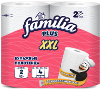 Бумажные полотенца Familia Plus XXL 2-слойные 2 рулона