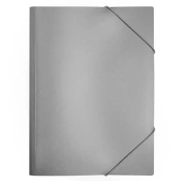 Пластиковая папка на резинке Бюрократ серая, A4, PR05grey