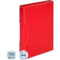 Папка файловая Attache красная, А4, на 100 файлов