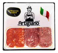 Ассорти колбас Segreti D'Artigiano Чоризо, каччиаторе и соппрессато нарезка, 120г