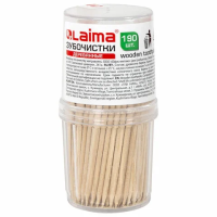 Зубочистки Laima 190 штук, деревянные, пластиковая упаковка