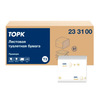 Туалетная бумага листовая Tellus (tork) Premium T3 2 слоя, 200 листов, белая, 233100