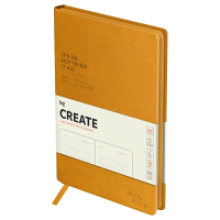 Ежедневник недатированный, А5, 136л., твердый переплет, кожзам, BG 'Create. Orange', оранжевый, цветной срез