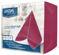 Салфетки бумажные Gratias Push Soft 33 x 33см, 50шт, 2 слоя, бордовые