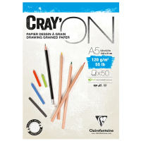Скетчбук - блокнот 50л., А5 Clairefontaine 'Cray ON', на склейке, 120г/м2, мелкозерн.