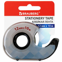 Канцелярская клейкая лента Brauberg 12мм х10м, серая тонированная, в диспенсере