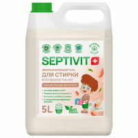 Гель для стирки всех типов ткани гипоаллергенный 5 л, SEPTIVIT 'Миндальное молочко',