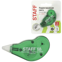 Корректирующая лента Staff 5мм х3м, зеленый корпус