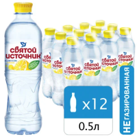 Вода питьевая Святой Источник со вкусом лимона без газа, 500мл