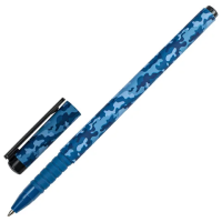 Шариковая ручка Brauberg Soft Touch Grip синяя, 0.35мм, Military