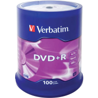 Диск DVD+R Verbatim 4.7Gb, 16x, Cake Box, 100шт/уп