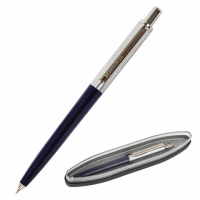 Шариковая ручка автоматическая Brauberg Soprano синяя, 0.5мм, корпус серебристый с черным