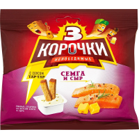 Сухарики Три Корочки ржаные Сыр-семга, с соусом, 60г