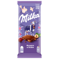 Шоколад Milka Фундук-изюм молочный, 80г