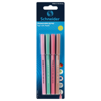 Набор шариковых ручек Schneider Tops 505 F Pastel синие, 4шт/уп, 0.8мм, корпус ассорти, одноразовые