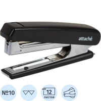 Степлер Attache 8209 №10, до 12 листов, черный