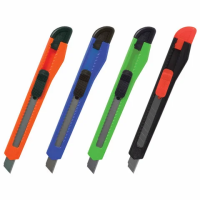 Канцелярский нож Staff 9мм, фиксатор, цв.корп. ассорти, 230484