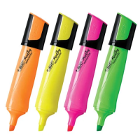 Набор текстовыделителей BIC 'Flat' 4 шт., АССОРТИ, линия 1,7-4,8 мм, 943652