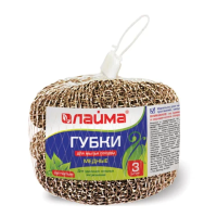 Губка для мытья посуды Laima металлическая медная, сетчатая, 15г, 3шт/уп
