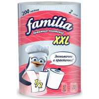 Бумажные полотенца Familia XXL 2 слоя, 1 рулон, 25м, белые, 5084121