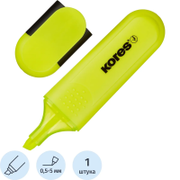 Текстовыделитель Kores Bright Liner Plus желтый, 0.5-5 мм, скошенный наконечник