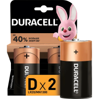 Батарейка Duracell Basic D LR20, 1.5В, алкалиновые, 2шт/уп