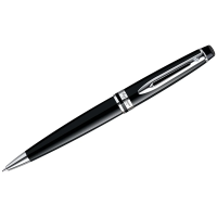 Шариковые ручки класса Люкс Waterman Expert Black Lacquer CT 1мм, черный/серебристый корпус, S0951800
