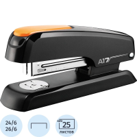 Степлер Maped Essentials Desk №24/8, 26/8, до 25 листов, черный-оранжевый