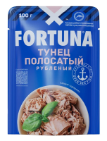 Тунец Fortuna полосатый рубленый в собственном соку, 100г
