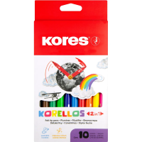 Фломастеры для рисования Kores Korellos 10 цветов, двухсторонние, 29021